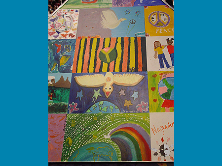 Close-up of Art for Peace Pyramid, Awards Ceremony, September 12, 2003