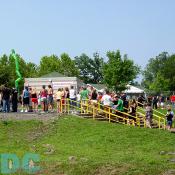 People stand in line, waiting for the gates to open at 11 AM for this all day event.