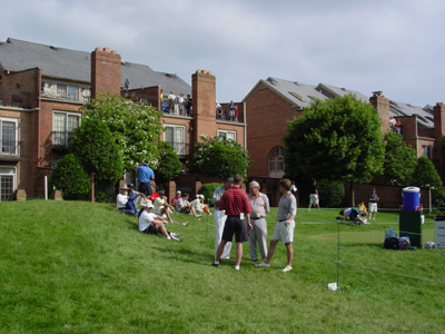 Lucky owners and their beautiful homes can view the game from their balchony