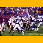 Washington Redskins Offensive line seperates Cowboy defenders.
