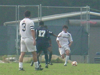 The game between the Bison and the Hoyas was a constant battle for the ball.