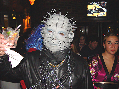 Introducing Pinhead, he's in a much better mood tonight than he was in the movie Hellraiser