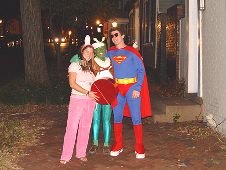 Superman Hangin with the Energizer bunny and his Martian honey.
