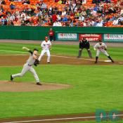 Baltimore Orioles pitcher Kris Benson dominated the game from start to finish.