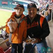 This father and son made the short trip to support the Baltimore Orioles.
