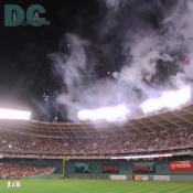 The smoke-filled sky was just one more memorable image for this Washington Nationals' fan. For the first time in my life their is a real home team in the District of Columbia.