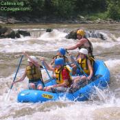 Trying to avoid "the dark side", rafters prepare for one of the best rapids on the Potomac - Little Falls!