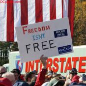 Rally sign - FREEDOM ISNT FREE