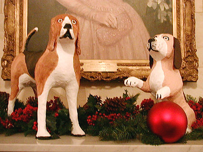 These pups are in honor of President Lyndon Johnson's two famous beagles, Him and Her