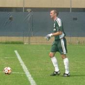 Senior goalkeeper Tim Hogan of Georgetown amazed the crowd by preventing the Bison from scoring.
