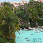 Aerial view of the Oasis Cancun hotel pool
