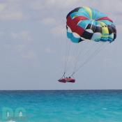 Paragliding boat.