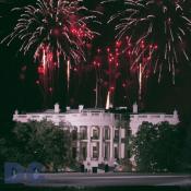Fireworks explode over the White House 
