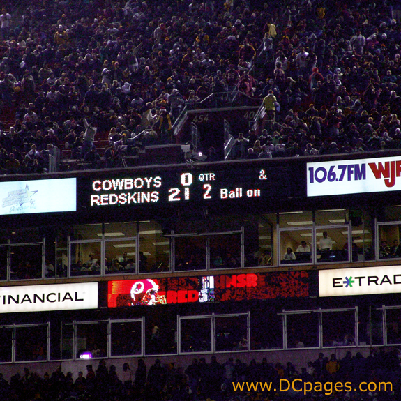 December 19, 2005 - 2nd quarter, Redskins 21 Cowboys 0