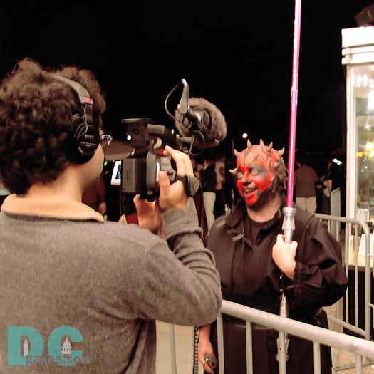 A fan dressed up as the Darth Maul. A creature of pure evil, goal was singular -- to exact vengeance upon the Jedi for the decimation of the Sith ranks.