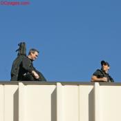 Crowd Cheers the Security Guys