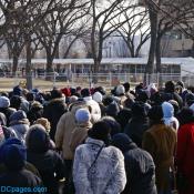 Post-inaugural crowd attempts to exit the National Mall