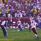 Redskins Cornerback, Sean Springs, intercepts a Tony Romo. 