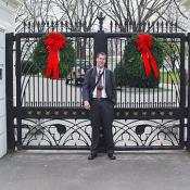 Ed Palmedo, of DCpages, stands proud in front of the White House.