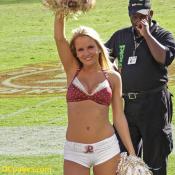 Courtney gives a s big smile to the crowd.