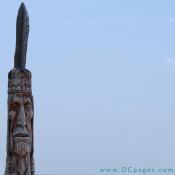 Ocean City - Just past the pier stands 'Maryland's Indian - Trail of the Whispering Giants'.