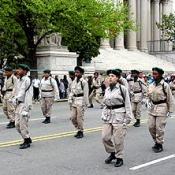 2003 Cherry Blossom Festival: The Marching Elites strut their stuff on Constriction Avenue. 