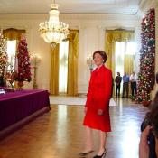 Laura Bush gives a tour through the State Rooms explaining the different decorations.