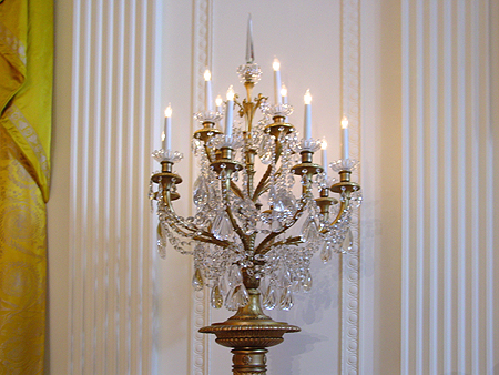 Light fixtures were in front of the entrance ways to each of the State Rooms.