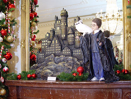 Harry Potter stood in front of the Southeast Mantel in the East Room of the White House.
