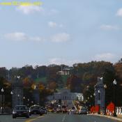 Autumn view of Lee Mansion from Memorial Bridge.