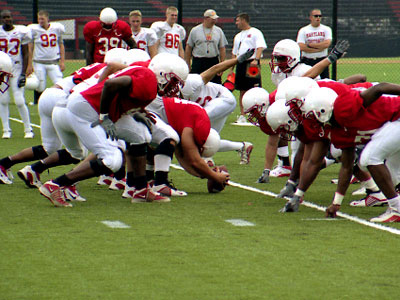The Terps scrimmage for the first time in full pads.