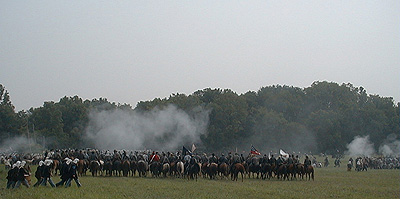 The First Battle of Bull Run: Smokey Woodlands.  McDowell launches a diversionary attack at Stone Bridge.  