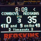 December 19, 2005 - 3rd quarter, Redskins 35 - Cowboys 0