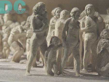 Figurines showing how many Jewish were stripped of their clothes. 