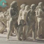 Figurines showing how many Jewish were stripped of their clothes. 