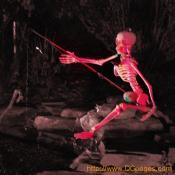 A real dead skeleton was fishing for ghosts.